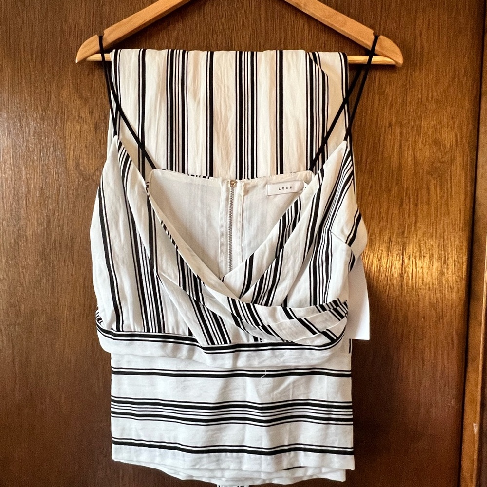 Lush Black and White Striped Set